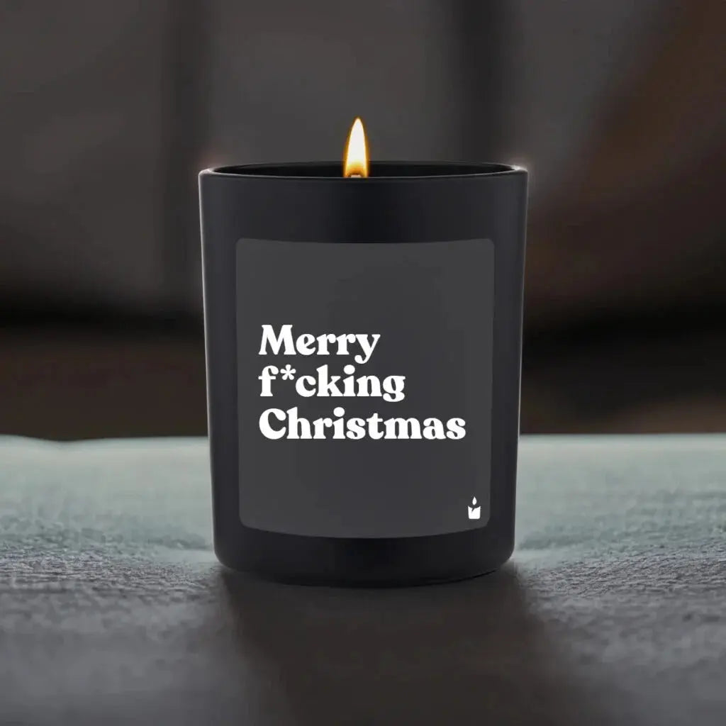 Duftkerze Schwarz Flowery Merry f*cking Christmas von ChattyCandles