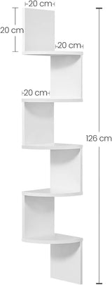 Eckregal Wandregal 5 Ebenen Wolkenweiss von Songmics