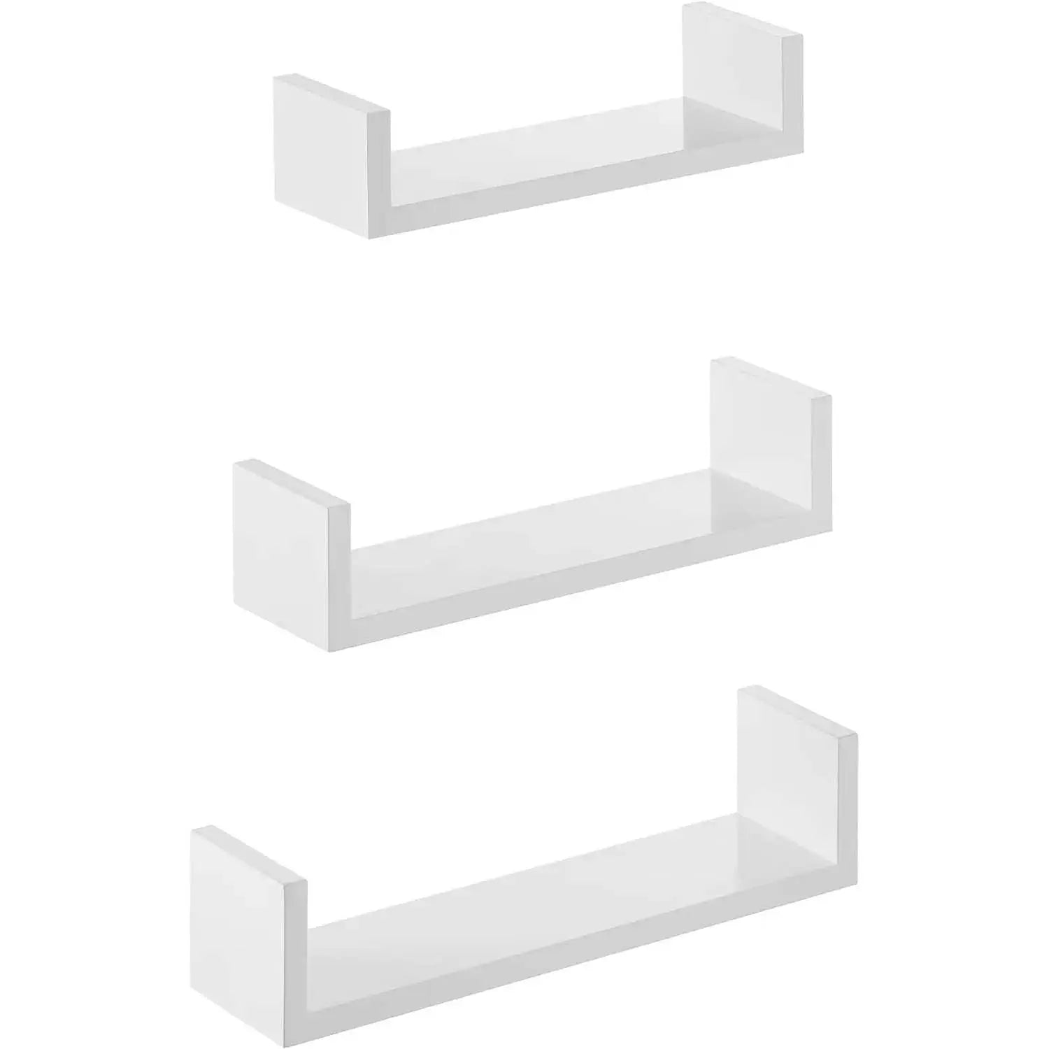 Wandregal Set Schweberegal Hochglanz Weiss von Songmics
