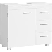 Badezimmerschrank Waschbeckenunterschrank 3 Schubladen weiss Holz von Songmics