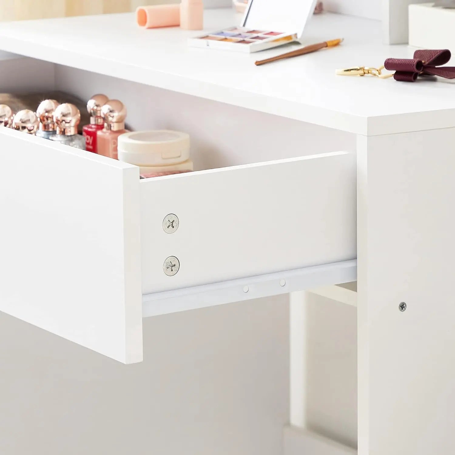 Schminktisch mit Spiegel und Schublade Weiss von Songmics