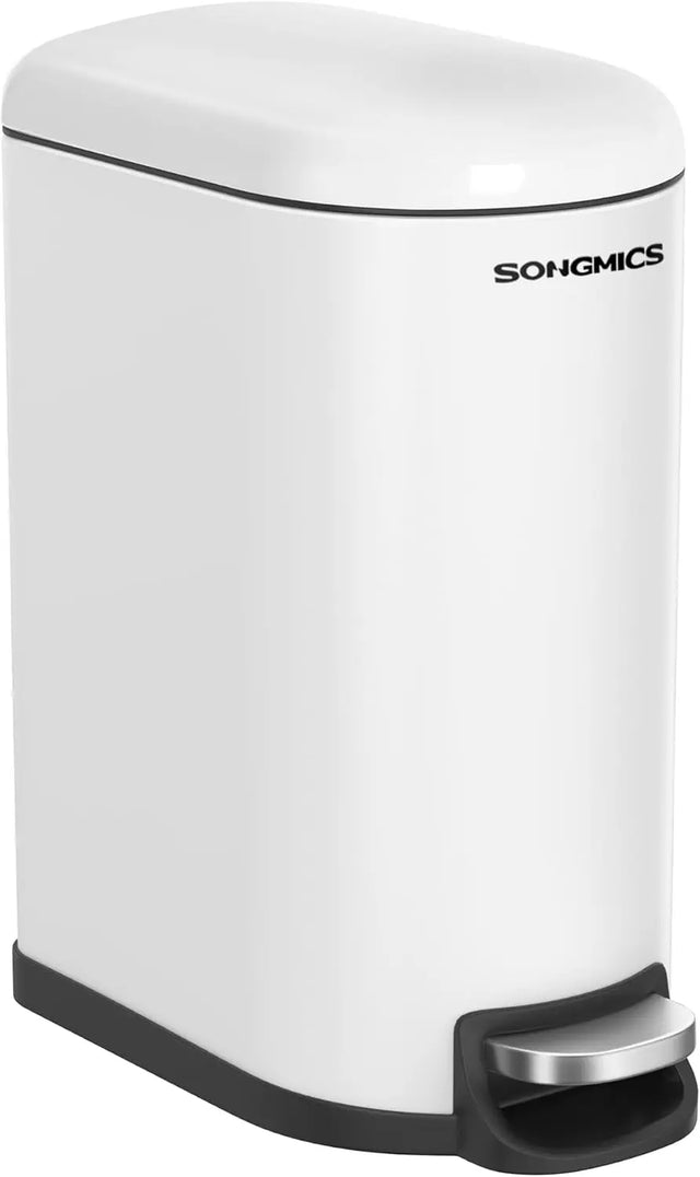 Abfalleimer Badezimmer 10L Stahl Wolkenweiss von Songmics