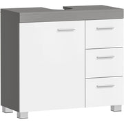 Badezimmerschrank 3 Schubladen Wolkenweiss Zementgrau von Songmics