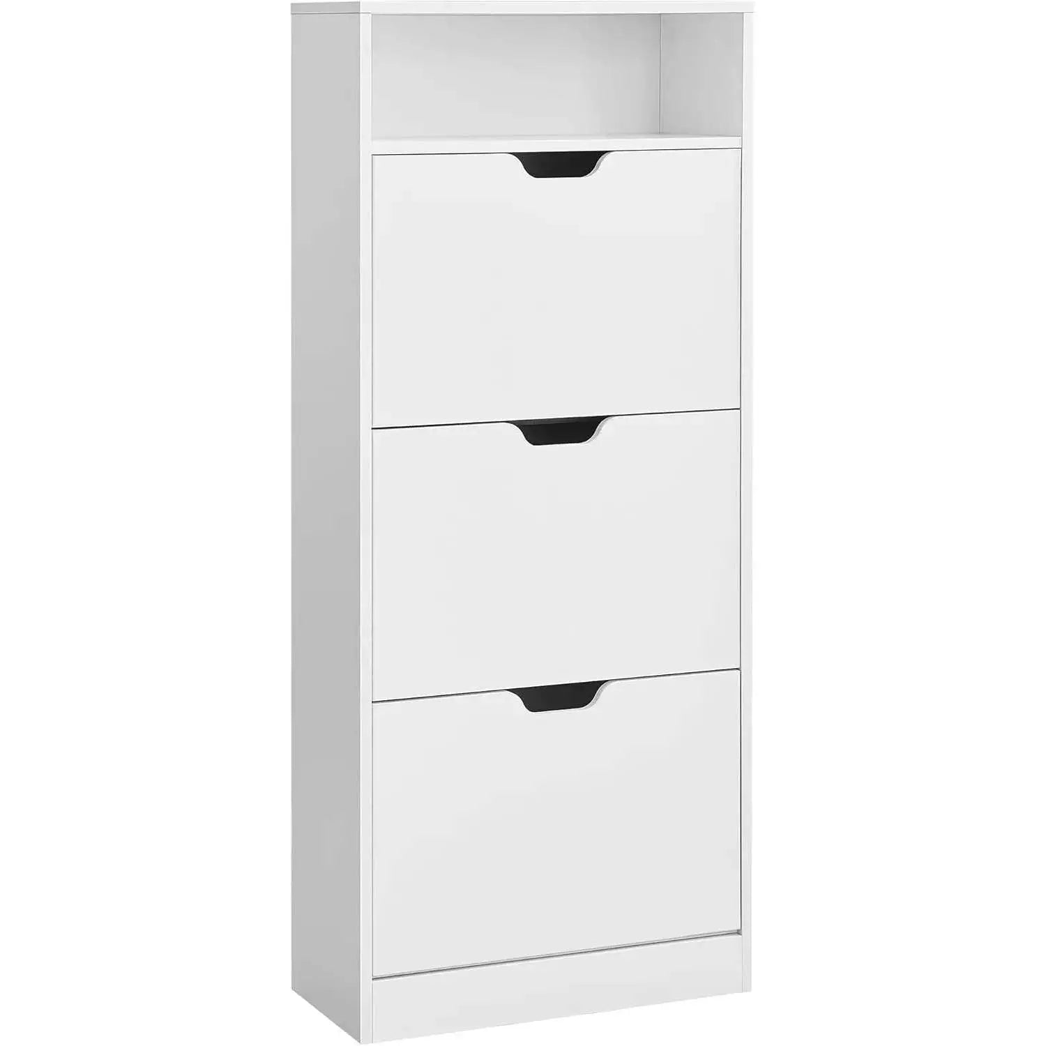 Schuhschrank 3-Fächer Weiss Holz von Songmics