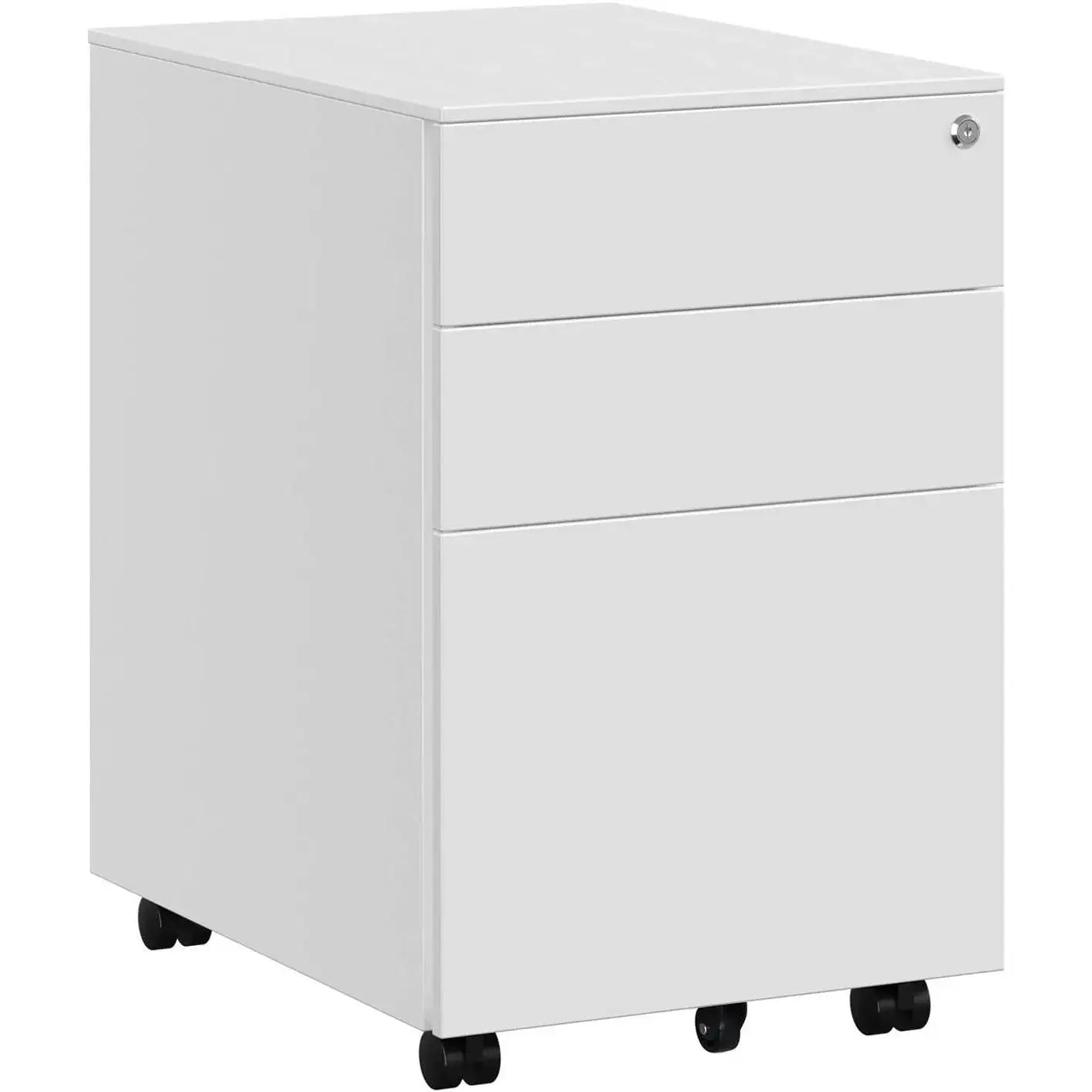 Rollcontainer Büroschrank mit Schubladen Weiss von Songmics