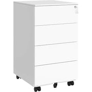 Rollcontainer Metall abschliessbar wolkenweiss 4 Schubladen von Songmics