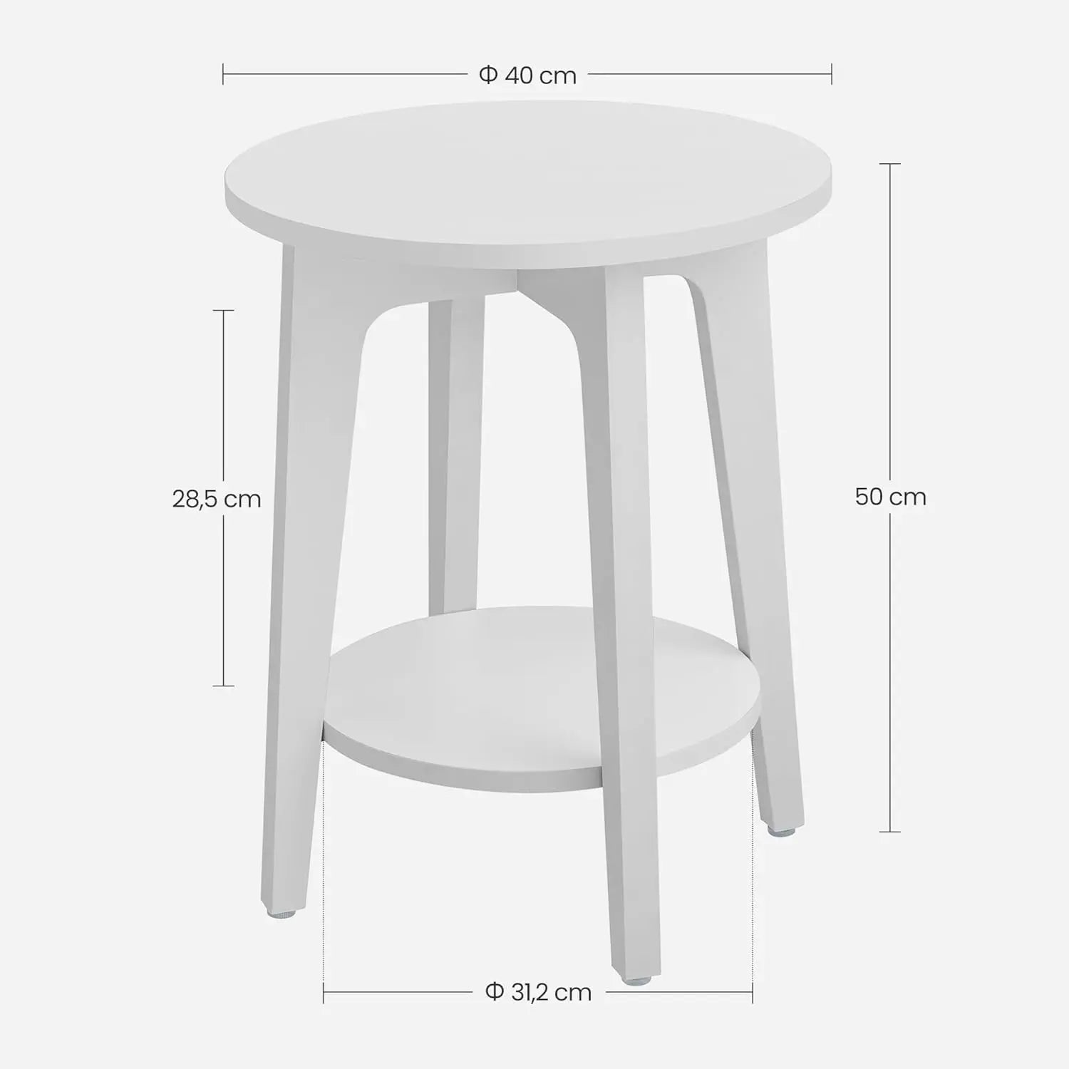 Beistelltisch moderner Stil mit Ablage Weiss von Songmics