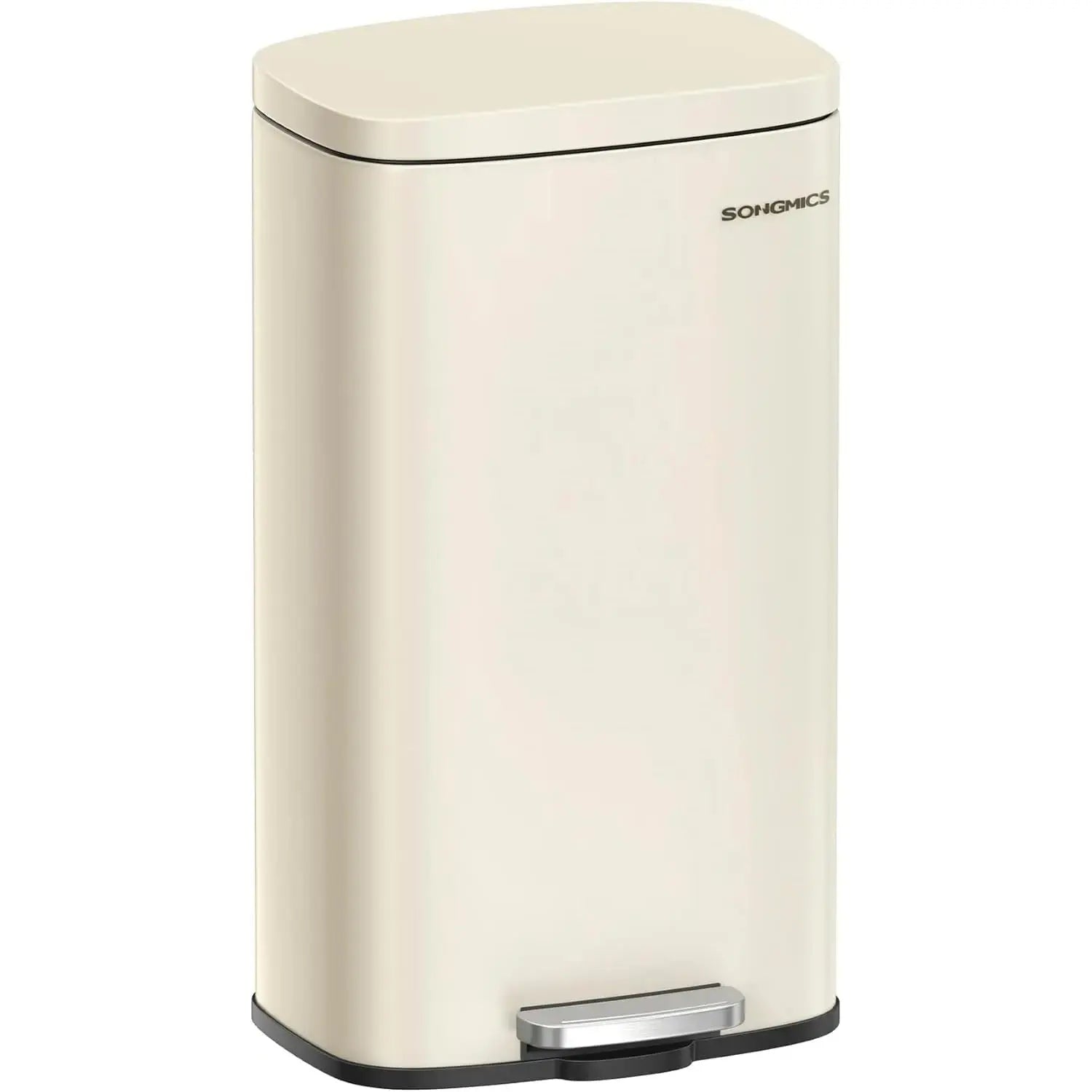Treteimer 30L Softclose sandbeige Stahl von Songmics