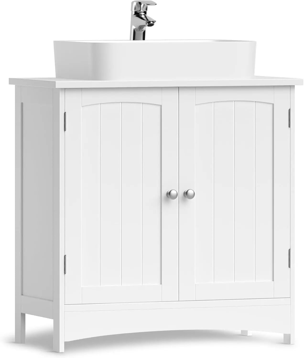 Waschbeckenunterschrank Badschrank mit Türen Weiss von Songmics