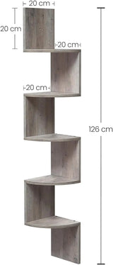 Eckregal Wandregal 5 Ebenen Greige von Songmics