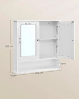 Spiegelschrank mit Spiegeltüren und Ablage Weiss von Songmics