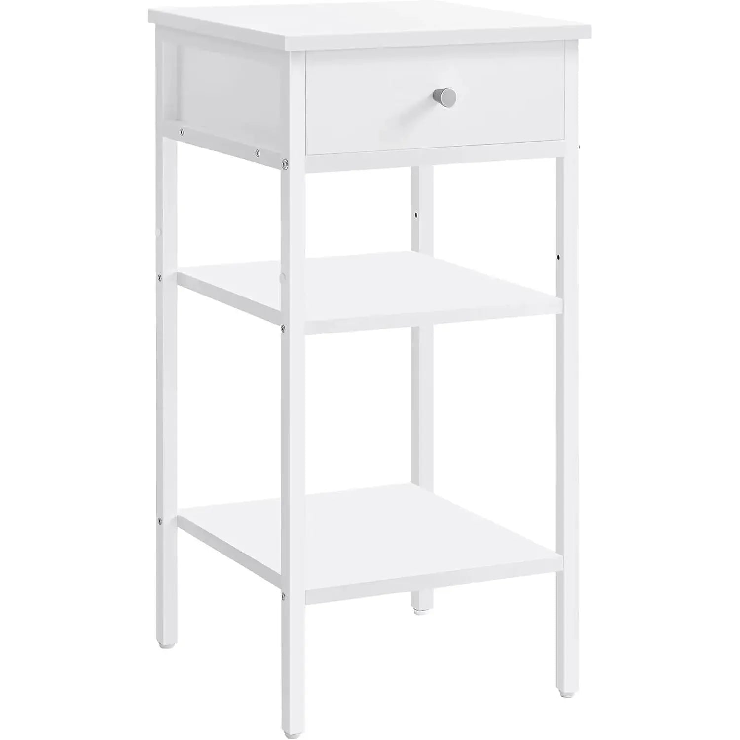 Nachttisch Hoch Modern mit Schublade Weiss von Songmics