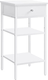 Nachttisch Hoch Modern mit Schublade Weiss von Songmics