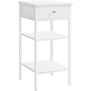 Nachttisch Hoch Modern mit Schublade Weiss von Songmics