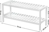 Schuhregal Bambus 2 Ebenen Weiss von guteszeug.ch