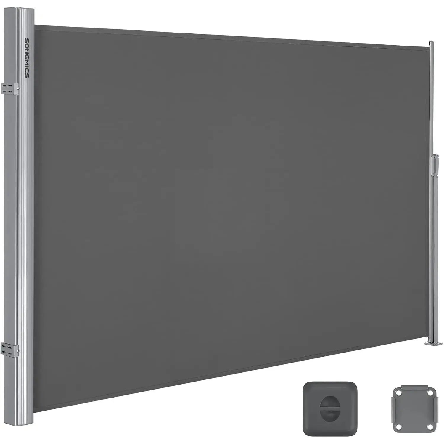 Seitenmarkise ausziehbar 200x400cm Anthrazit Alu von Songmics