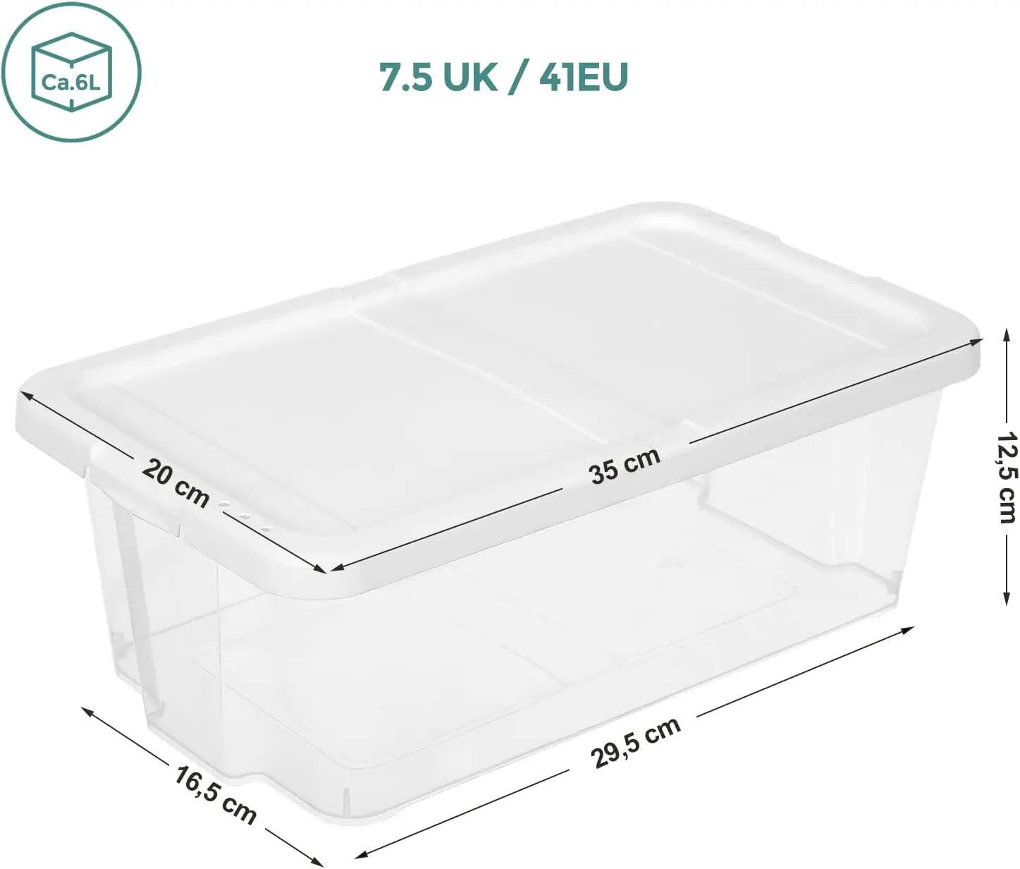 Aufbewahrungsbox Set mit Deckel Transparent von Songmics