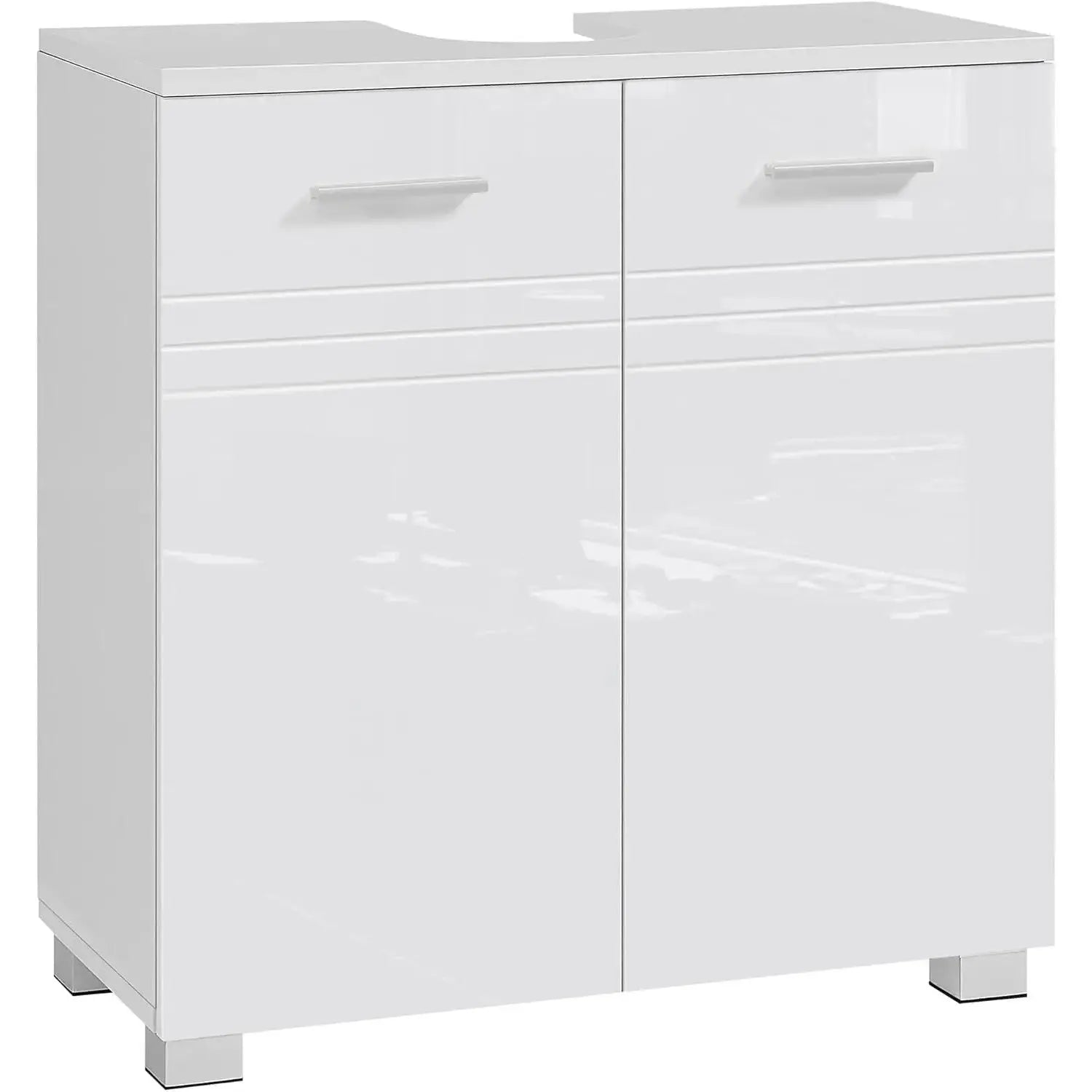 Badezimmerschrank Waschbeckenunterschrank Doppeltür weiss 60cm von Songmics