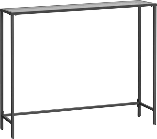 Konsolentisch mit Hartglasoberfläche tintenschwarz von Songmics