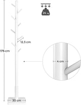 Garderobenständer Massivholz Baumform Wolkenweiss von Songmics