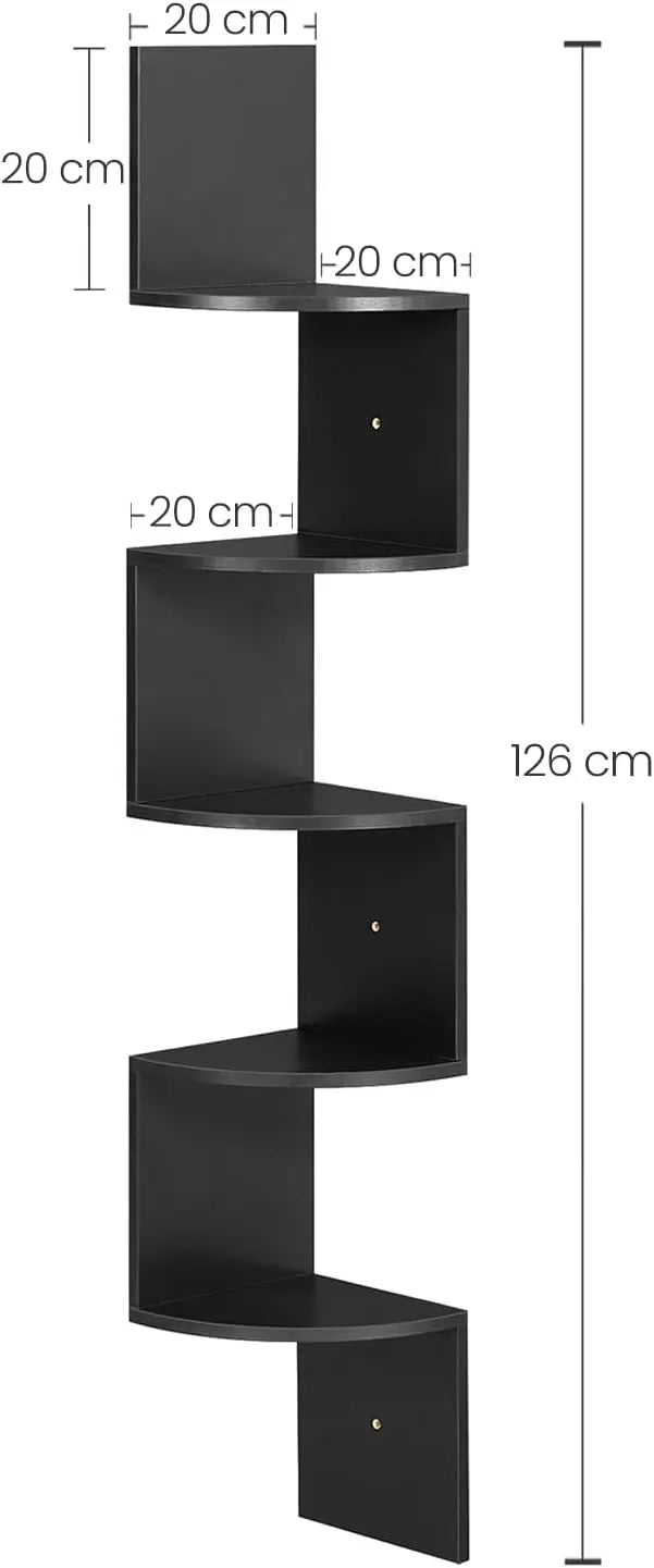 Eckregal Wandregal 5 Ebenen tintenschwarz von Songmics