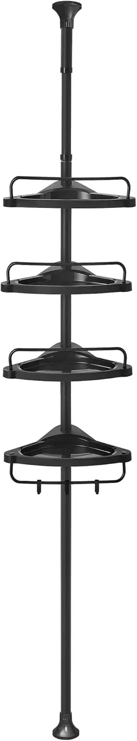 Duschregal höhenverstellbar mit 4 Ablagen schwarz von Songmics