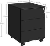 Rollcontainer abschliessbar Büro tintenschwarz von Songmics
