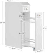 Badezimmerschrank schmal mit Schubladen weiss von Songmics