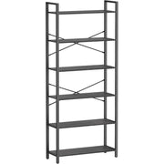 Bücherregal 6 Fächer Industrial Schwarz Stahl von guteszeug.ch