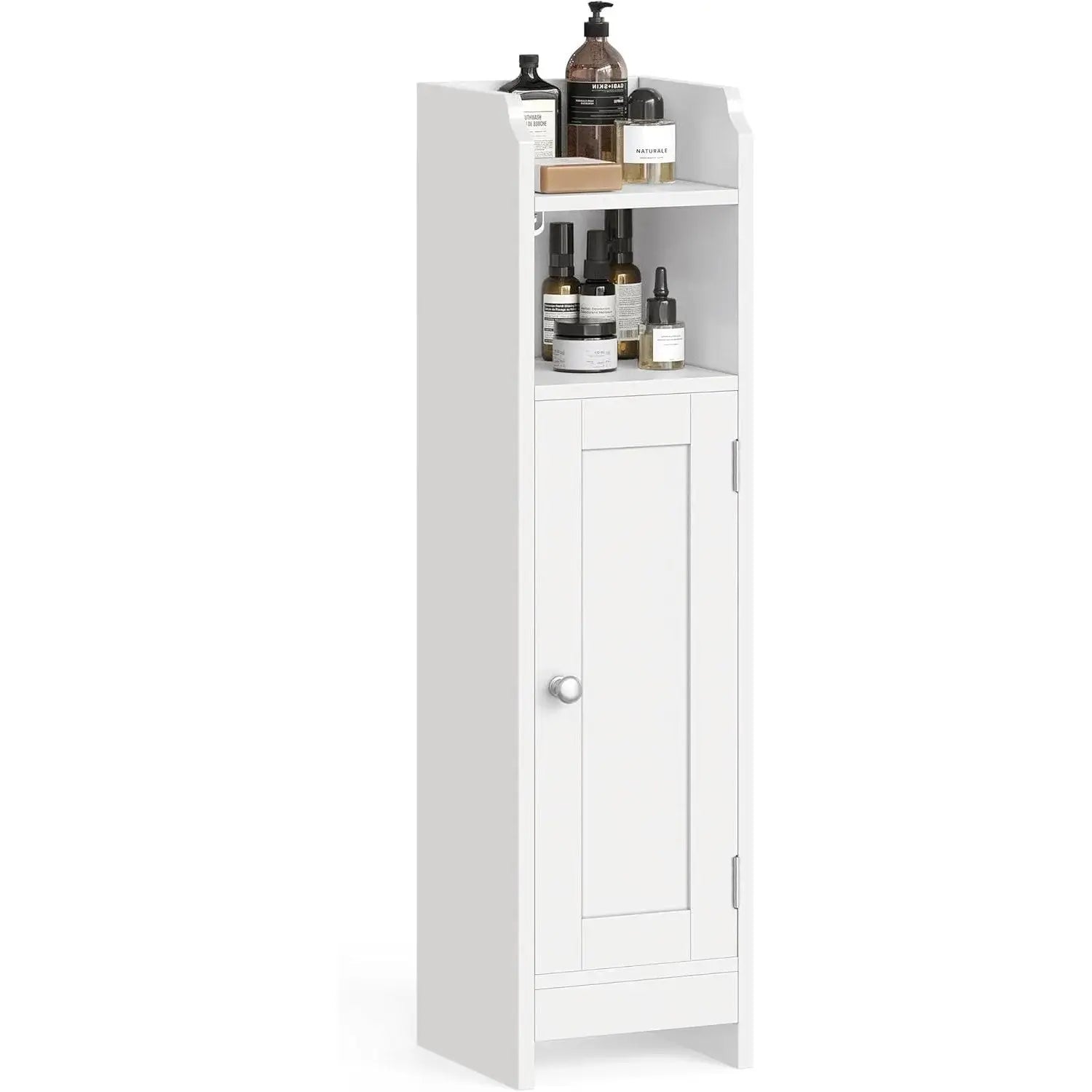 Toilettenschrank Badregal platzsparend verstellbar weiss von Songmics