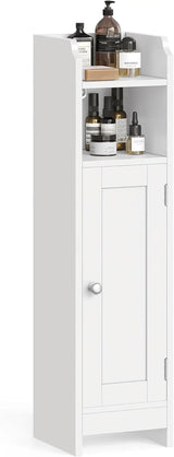 Toilettenschrank Badregal platzsparend verstellbar weiss von Songmics