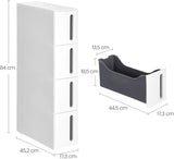 Nischenregal Rollwagen Schubladen Badregal Weiss-Grau von Songmics