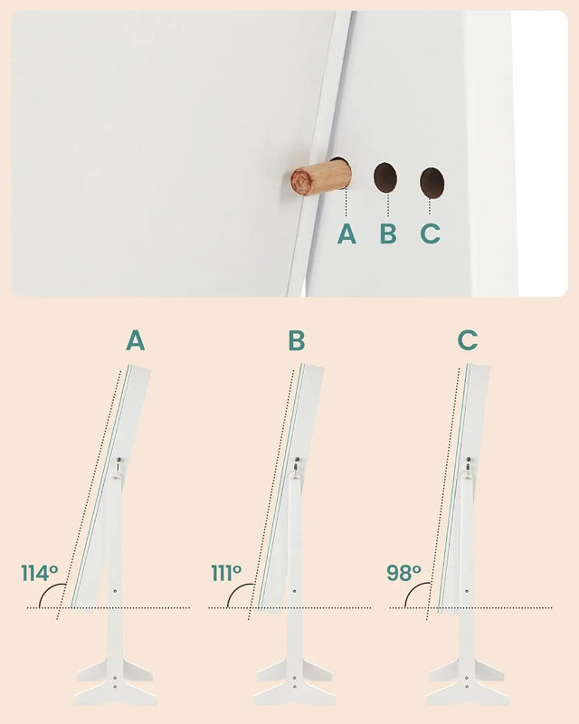 Schmuckschrank Spiegelschrank Stehend Make-up Organizer Weiss von Songmics