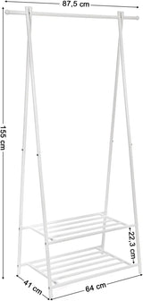 Kleiderständer mit Ablagen Metallgestell Cremeweiss von Songmics
