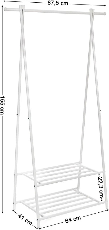 Kleiderständer mit Ablagen Metallgestell Cremeweiss von Songmics