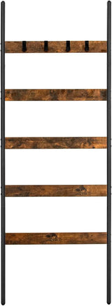 Schrägleiterregal Handtuchhalter 5 Ebenen Braun Schwarz von Songmics