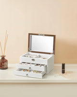 Schmuckkästchen mit Spiegel und Schubladen Weiss von Songmics