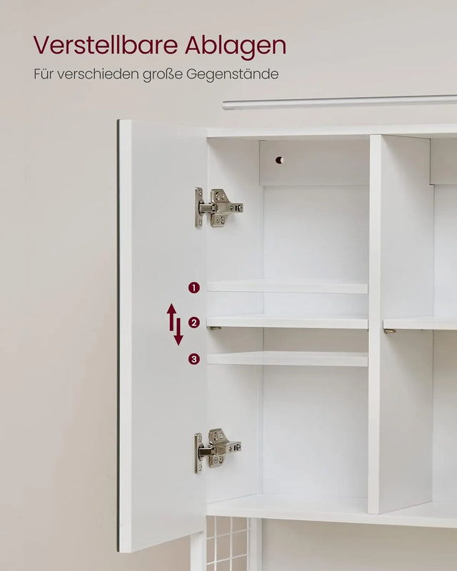 Badezimmerschrank Spiegelschrank LED Beleuchtung Wolkenweiss von Songmics