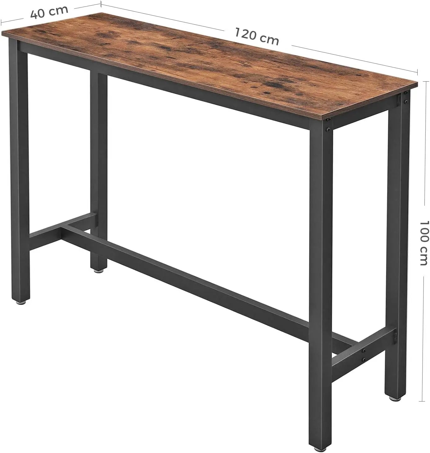 Stehtisch 120cm Industrie-Design vintagebraun Metall von Songmics