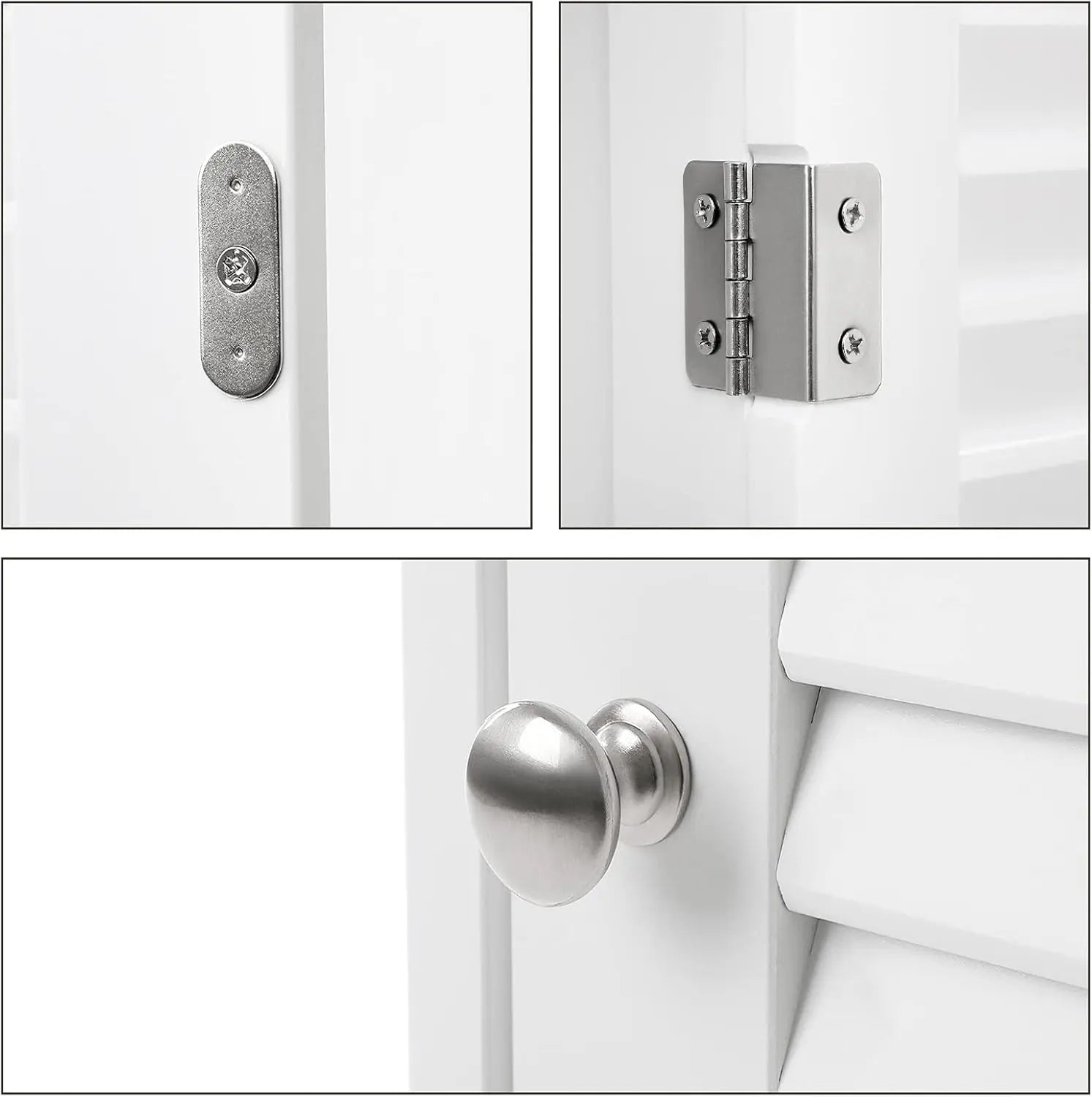 Badezimmerschrank mit Schublade Lamellentür Weiss von Songmics