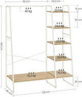 Kleiderständer mit Schuhablage Eichenfarben-Mattweiss von Songmics