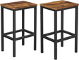 Barhocker Set Vintagebraun-Schwarz 2er Pack von Songmics
