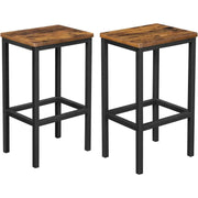 Barhocker Set Vintagebraun-Schwarz 2er Pack von Songmics