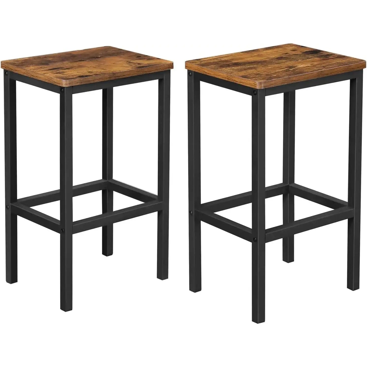 Barhocker Set Vintagebraun-Schwarz 2er Pack von Songmics