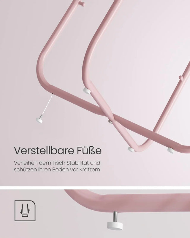 Beistelltisch rund mit Stauraum pastellrosa von Songmics