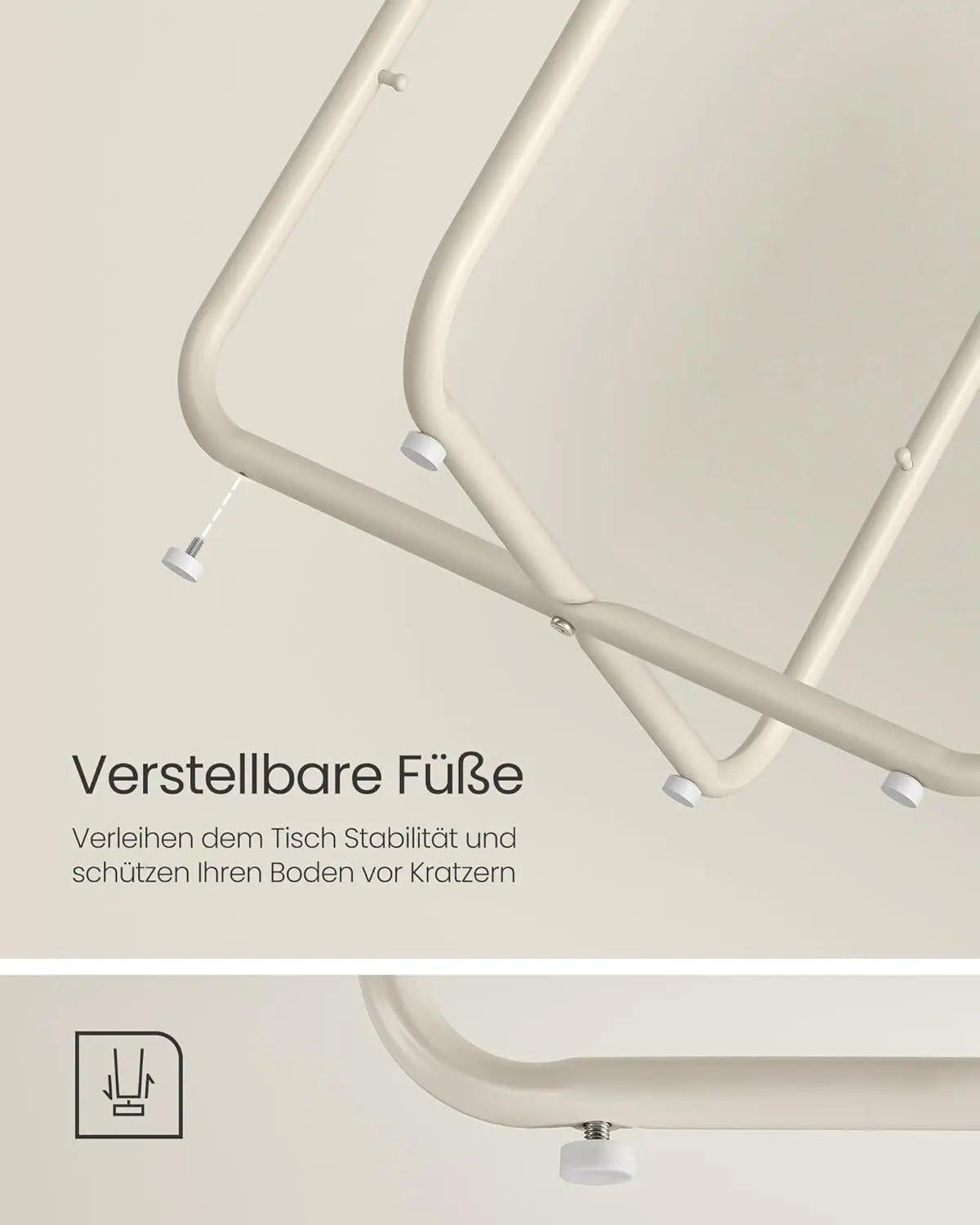 Beistelltisch rund mit Stauraum naturbeige von Songmics