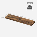 Wandregal rustikal Braun 20x80 cm von Songmics