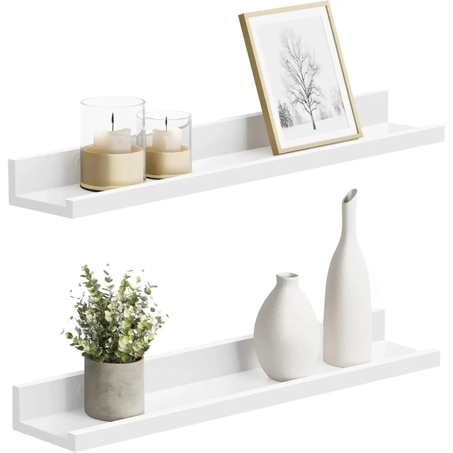 Wandregal Set für Wohnzimmer weiss von Songmics