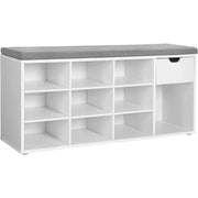 Schuhbank Regal Schublade Sitzbank Flur Weiss von Songmics