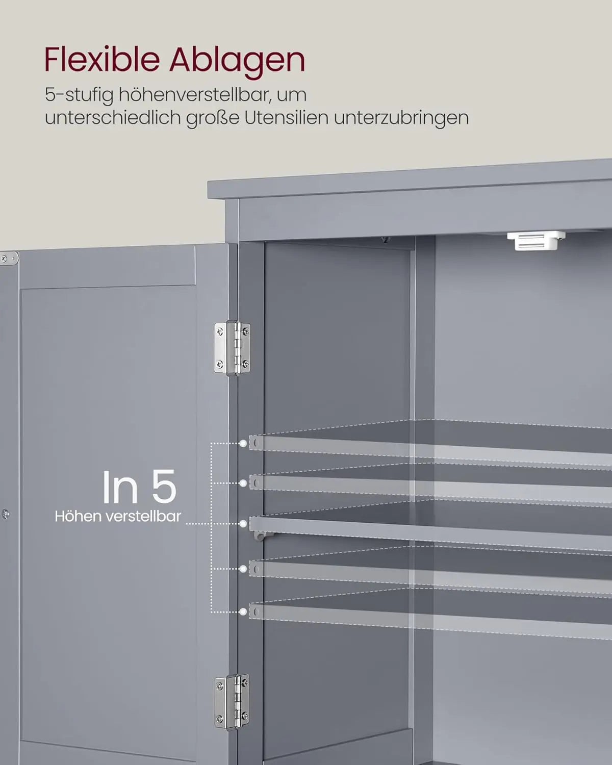Badezimmerschrank 2 Türen Taubengrau Holz von Songmics